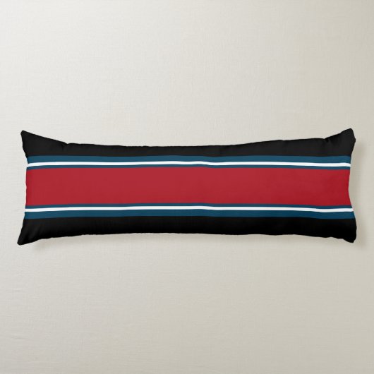 Sportband rood blauw + uw achtergrondkleur lichaamskussen (Voorkant)