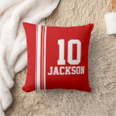 Sportband witte rode naam leeftijd of aantal kusse kussen (Deken)