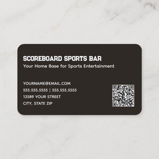 Sportbar Aangepaste QR Visitekaartje (Achterkant)