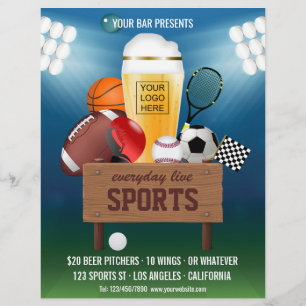 Sportbar Evenement Promo Menu voeg foto en logo to