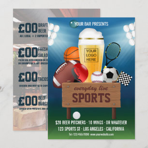 Sportbar Evenement Promo Menu voeg foto en logo to Kaart