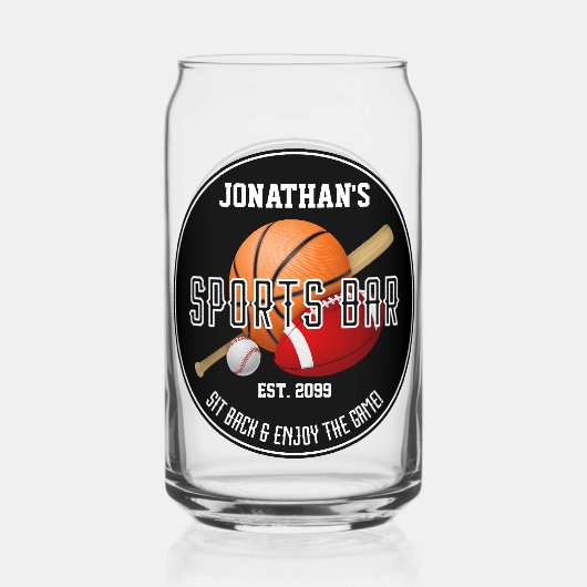 Sportbar Lounge Drinkware Bier Blikvorm Glas (Achterkant)