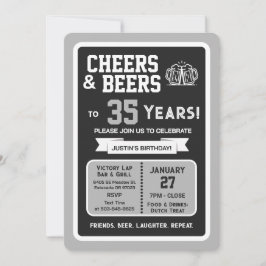 Sportbar Verjaardags Cheers en Biertjes voor 35 Ja Kaart