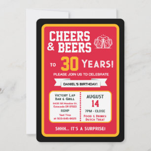 Sportbar Verrassingsfeestje Proost op 30 Jaar Kaart