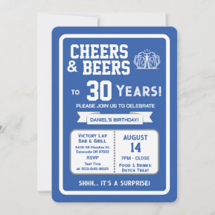 Sportbar Verrassingsfeestje Proost op 30 Jaar Kaart