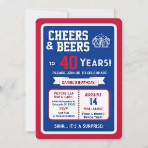 Sportbar Verrassingsfeestje Proost op 40 Jaar Kaart