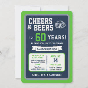 Sportbar Verrassingsfeestje Proost op 60 Jaar Kaart