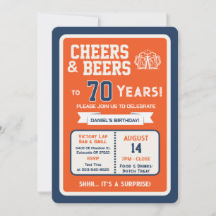 Sportbar Verrassingsfeestje Proost op 70 Jaar Kaart