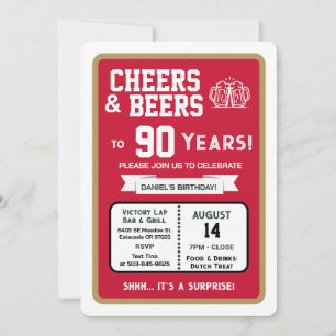 Sportbar Verrassingsfeestje Proost op 90 Jaar Kaart
