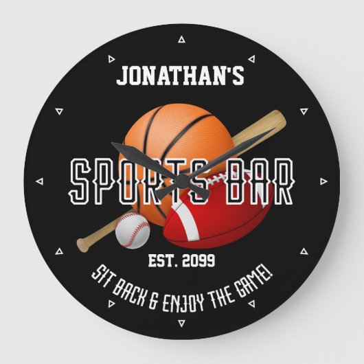 Sportbar w sportuitrusting Ronde wandklokken (Voorkant)