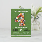 Sportbeesten 4e verjaardag van de uitnodiging van  (Staand voorkant)