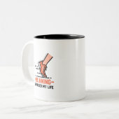 sportbeoefening tweekleurige koffiemok (Voorkant links)