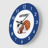 Sportblauw, aangepaste grote klok (Hoek)