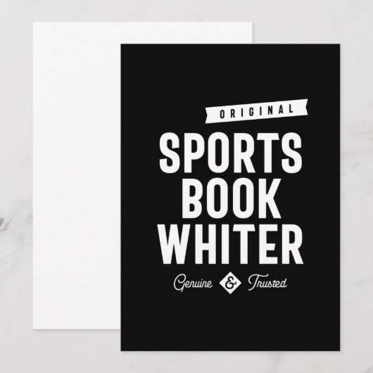 Sportboek Whiter Job Title Cadeau Bedankkaart (Voorkant / Achterkant)