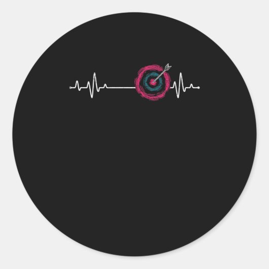 Sportboog en pijlgerichte boogpuls ronde sticker (Voorkant)