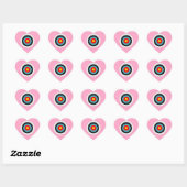 Sportboogschietdoel op Anjeliersroze Hart Sticker (Vel)