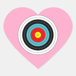 Sportboogschietdoel op Anjeliersroze Hart Sticker