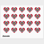 Sportboogschietdoel op donkerrood hart sticker (Vel)