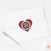 Sportboogschietdoel op donkerrood hart sticker (Envelop)