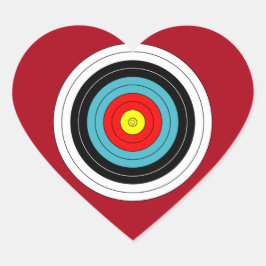 Sportboogschieten Doel op Dark Red Heart Hart Sticker