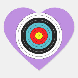 Sportboogschieten Doel op Lavendel Paarse Hart Hart Sticker