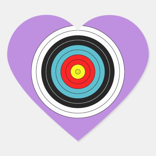 Sportboogschieten Doel op Lavendel Paarse Hart Sticker (Voorkant)