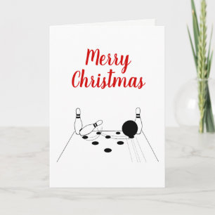 SportBowling Ball en Pins Holiday Card Feestdagen Kaart