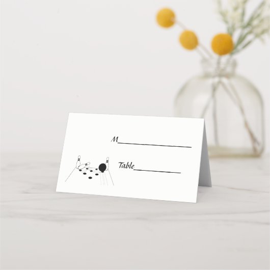 SportBowling Ball en Pins Place Card Plaatskaartje (Achterkant)