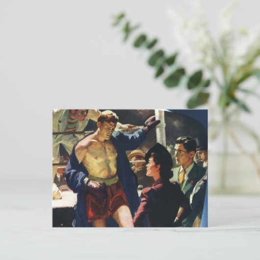  sportbox, Boxer die de ring verlaat Briefkaart (Staand voorkant)