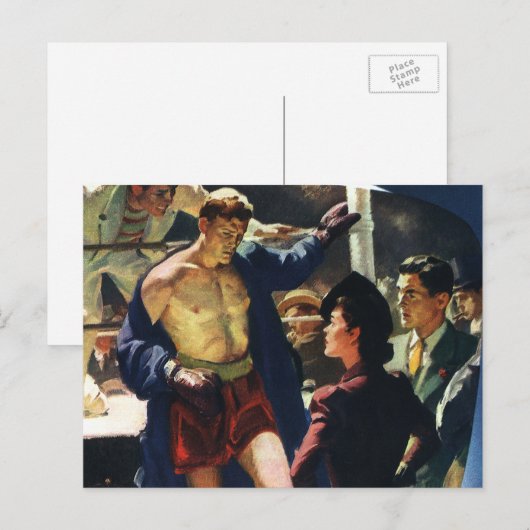  sportbox, Boxer die de ring verlaat Briefkaart (Voorkant / Achterkant)