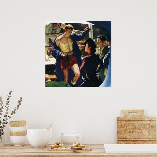  sportbox, Boxer die de ring verlaat Poster (Keuken)