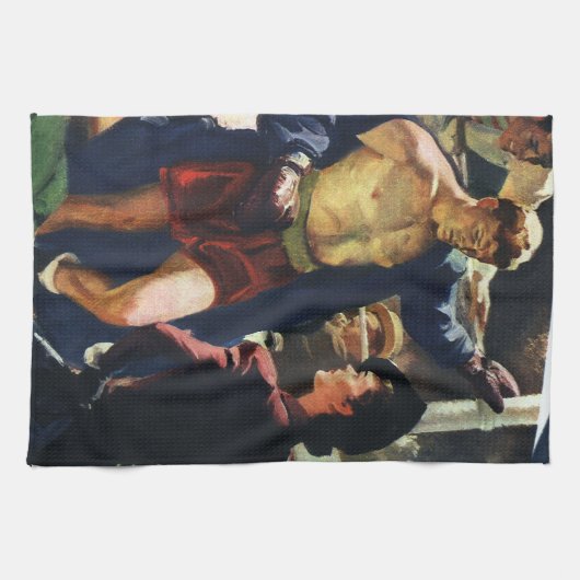  sportbox, Boxer die de ring verlaat Theedoek (Horizontaal)