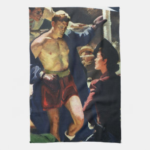  sportbox, Boxer die de ring verlaat Theedoek