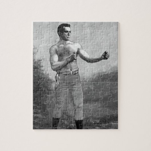  sportbox, profiel van Victoriaans boxer Legpuzzel (Verticaal)