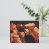 sportboxen, boxers die vechten briefkaart (Staand voorkant)