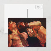 sportboxen, boxers die vechten briefkaart (Voorkant / Achterkant)