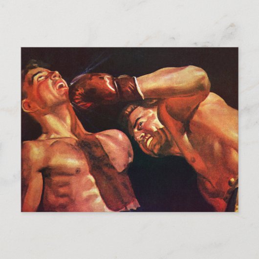 sportboxen, boxers die vechten briefkaart (Voorkant)
