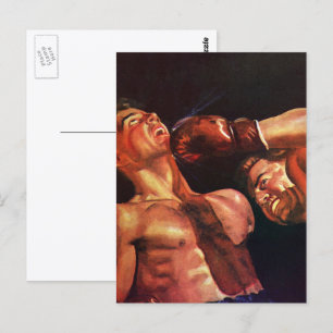 sportboxen, boxers die vechten briefkaart