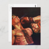 sportboxen, boxers die vechten briefkaart (Voorkant / Achterkant)