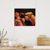  sportboxen, boxers die vechten poster (Keuken)