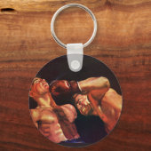 sportboxen, boxers die vechten sleutelhanger (Achterkant)