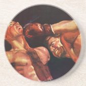  sportboxen, boxers die vechten zandsteen onderzetter (Voorkant)