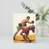 sportboxen, boxers in de strijd briefkaart (Staand voorkant)