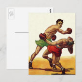 sportboxen, boxers in de strijd briefkaart (Voorkant / Achterkant)
