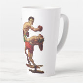 sportboxen, boxers in de strijd latte mok (Rechterhoek)