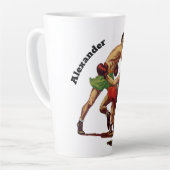 sportboxen, boxers in de strijd latte mok (Linkerhoek)