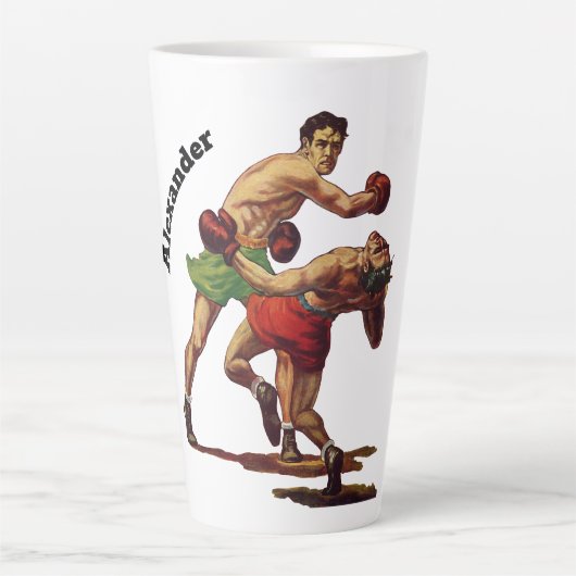 sportboxen, boxers in de strijd latte mok (Voorkant)