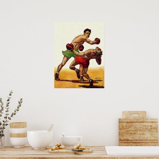  sportboxen, boxers in de strijd poster (Keuken)