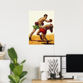  sportboxen, boxers in de strijd poster (Thuiskantoor)