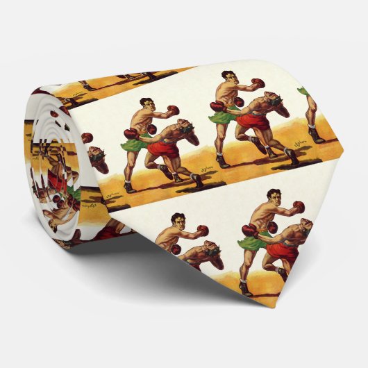  sportboxen, boxers in de strijd stropdas (Opgerold)